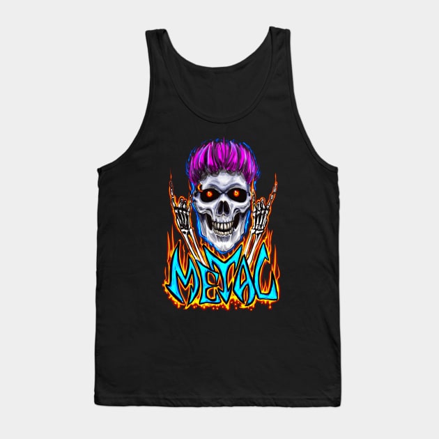 Punk Rocker Skeleton Tank Top by Shawnsonart